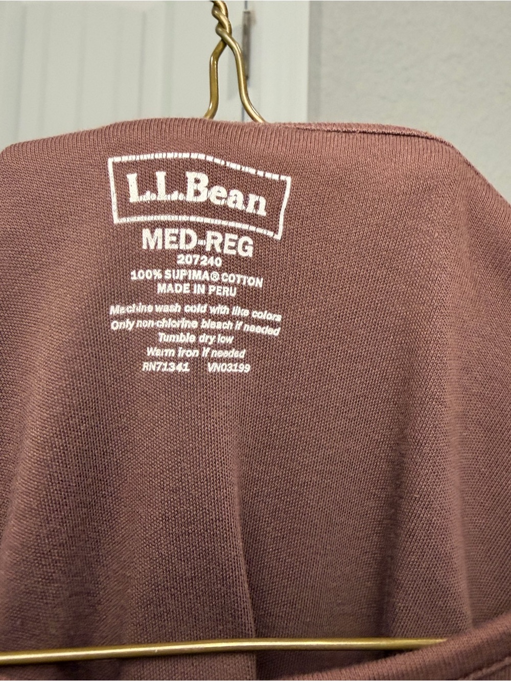L.L. Bean Women's Long-Sleeve Crewneck Top in Chocolate Brown - Picture 2 of 3